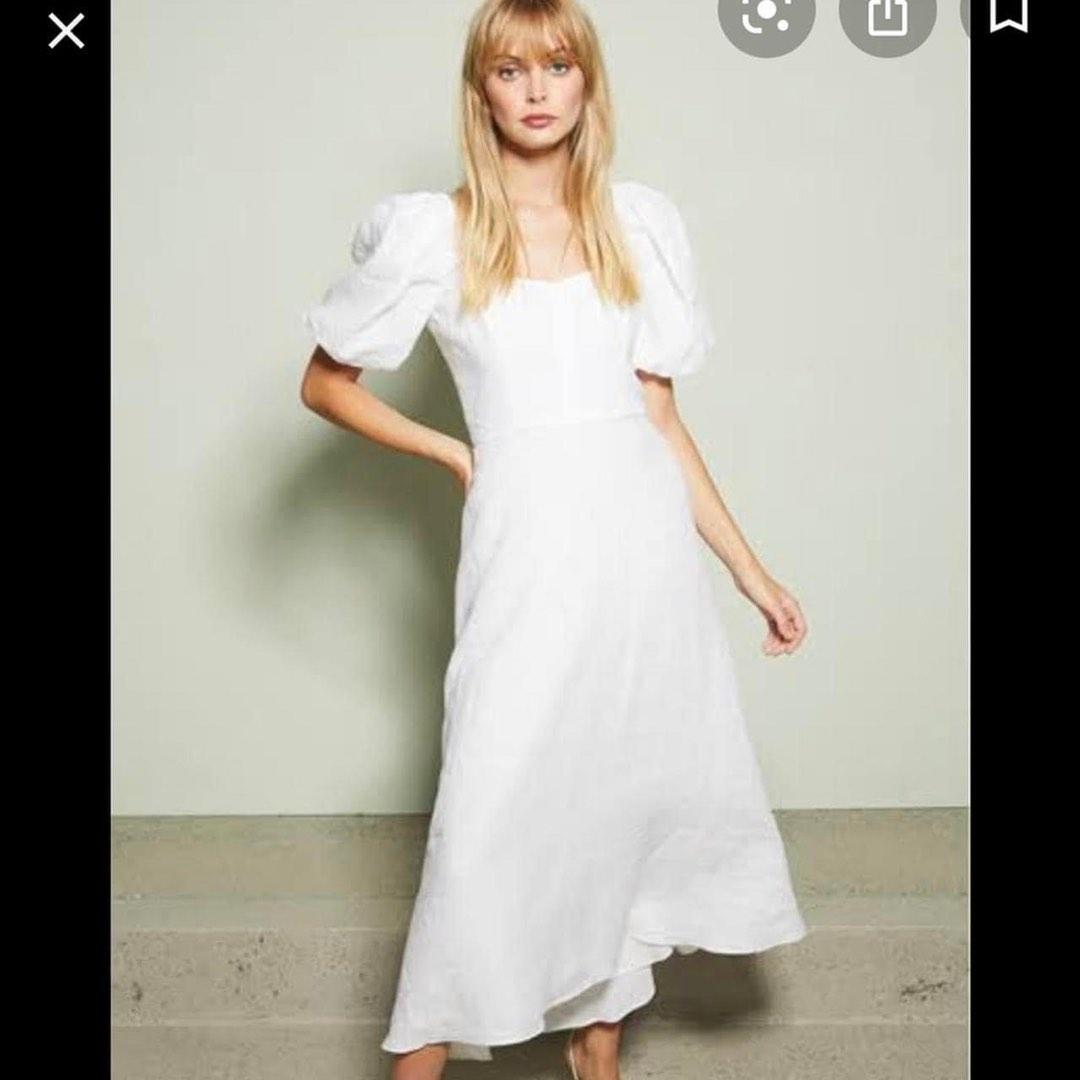 Bec Bridge Evelyn linen Midi dress wedding Bec bridge Australia