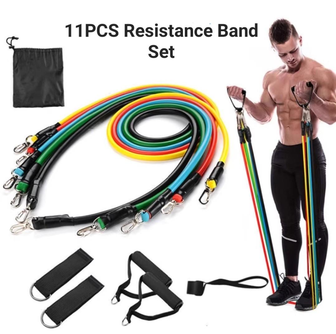 BNIP INSTOCK 11pc Resistance Band Kit Optional With Rod Best