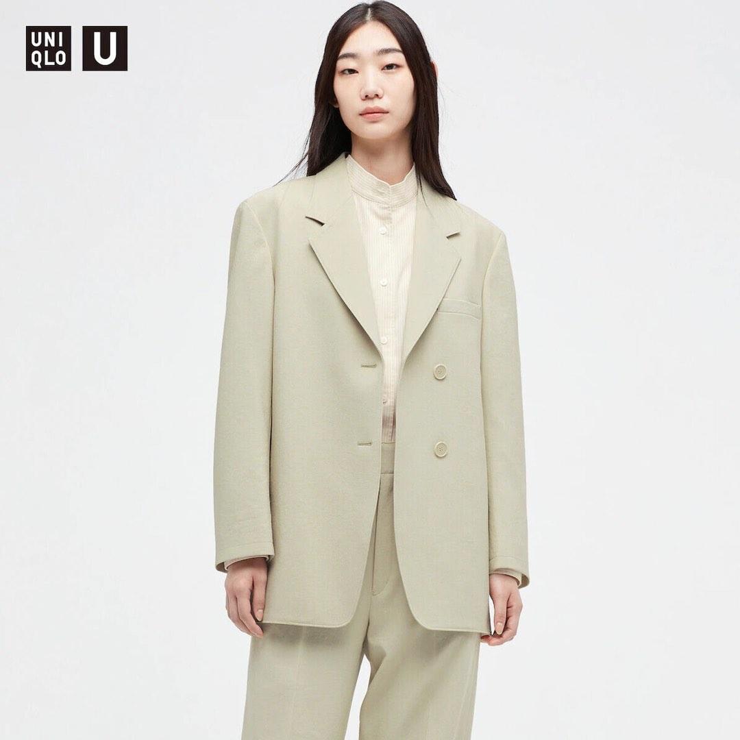 BNWOT Uniqlo U Tailored Jacket in Light Green size Medium Djerf Avenue Forever Blazer Dupe Women s Fashion Coats Jackets and Outerwear on Carousell