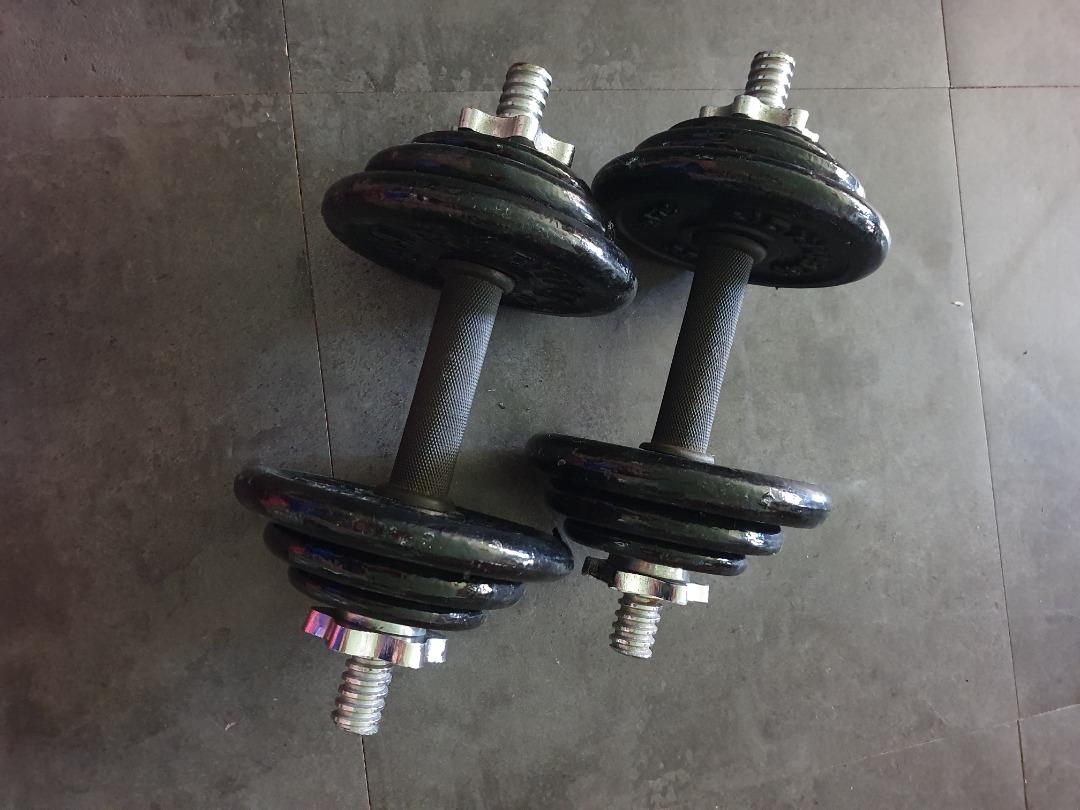 Cast Iron Dumbbells, Sports Equipment, Exercise & Fitness, Weights