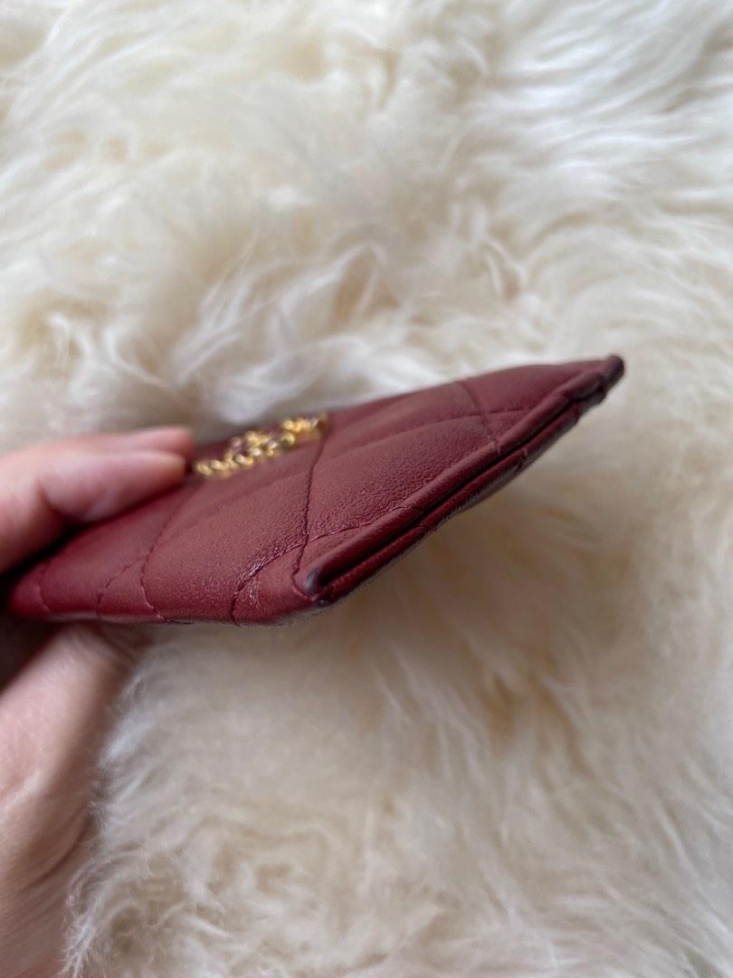 Chanel cardholder burgundy, Luxury, Bags & Wallets on Carousell