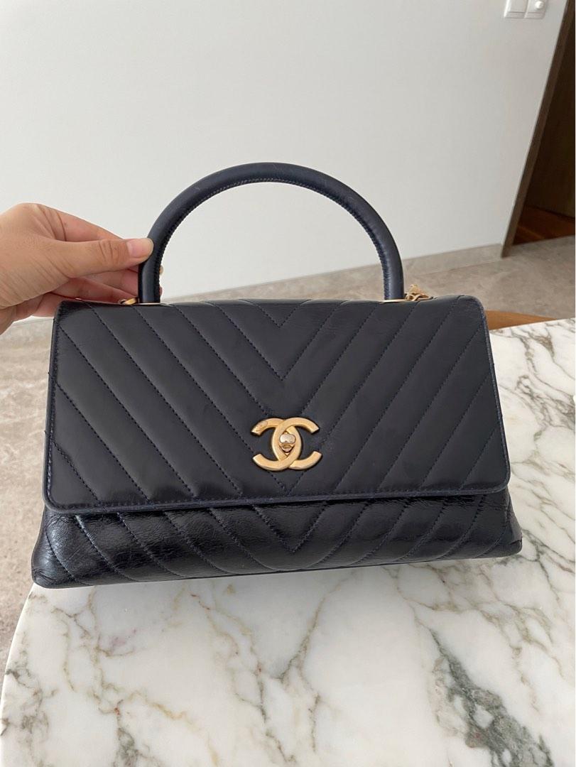 Chanel Coco Handle small navy, Luxury, Bags & Wallets on Carousell