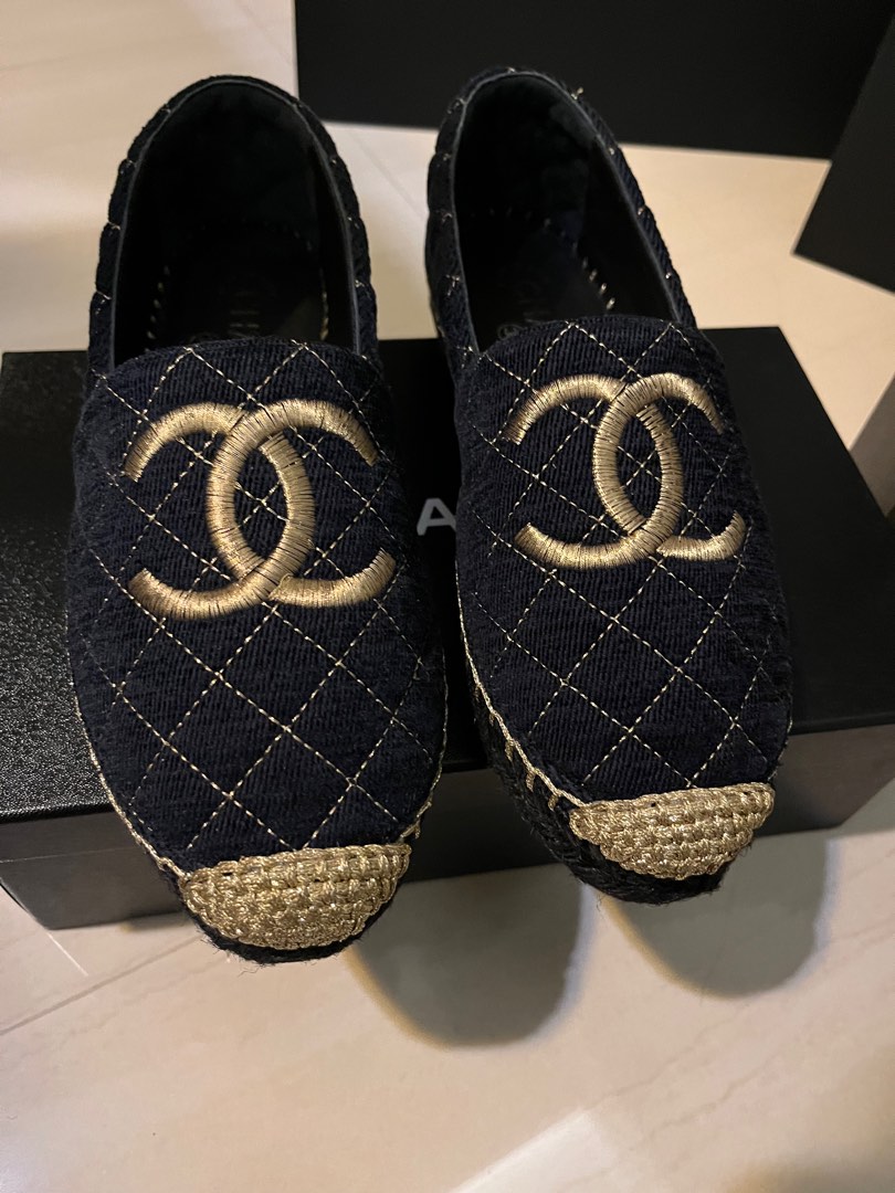 Gold hot sale chanel espadrilles