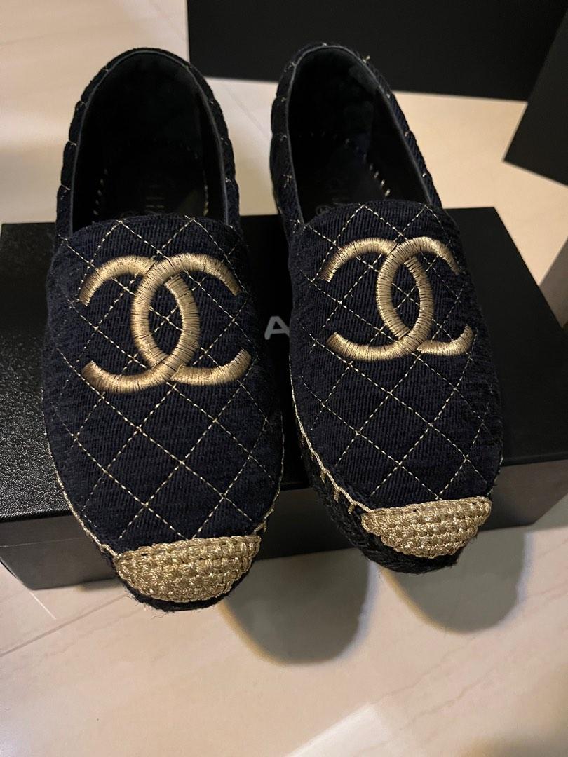 Chanel black and tan espadrilles sale