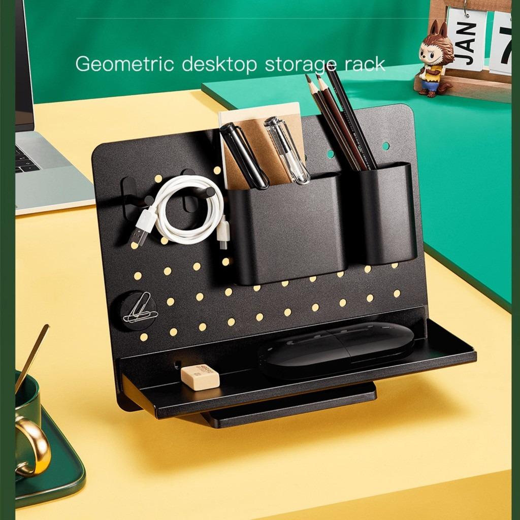 Desk Organizer With Mini Magnetic Patch & Aluminum Pegboard Modular ...
