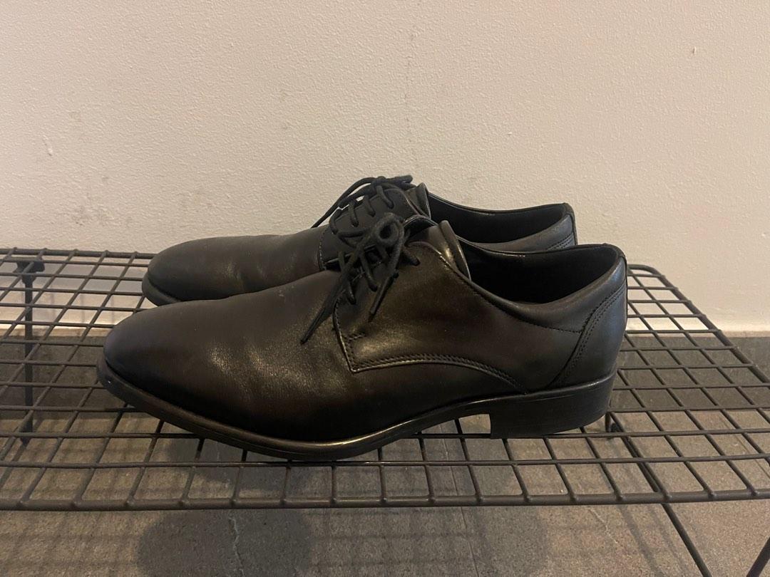 Mens black discount leather derby shoes