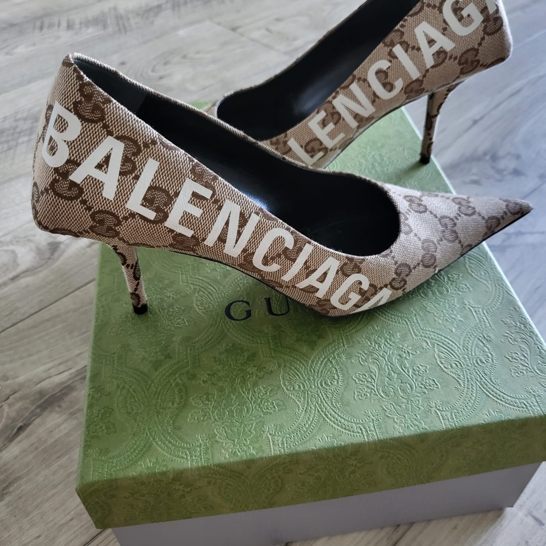 Gucci x Balenciaga Square Knife High Heels, Women's Fashion 