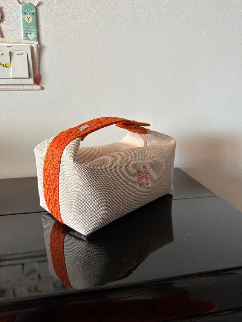 HERMES - Paris Bride à brac toiletry bag in orange canv…