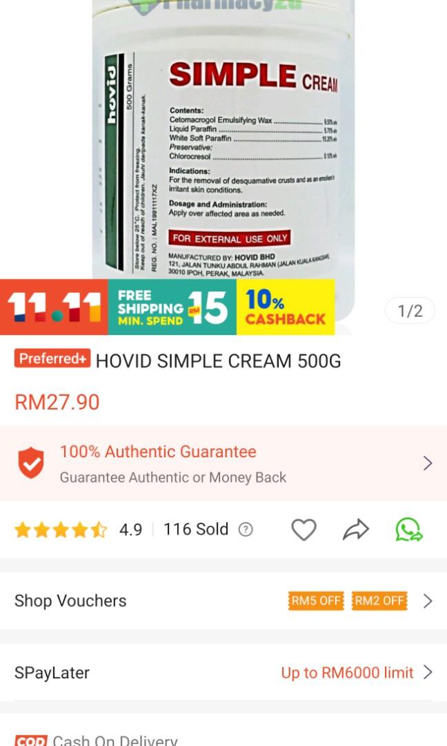 Hovid SIMPLE Cream (500g), Furniture & Home Living, Home Improvement