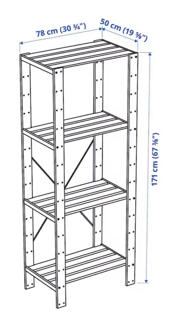 Ikea Hejne wooden shelves, Furniture & Home Living, Furniture, Shelves