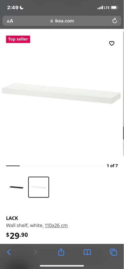 IKEA LACK wall shelf, Furniture & Home Living, Furniture, Shelves