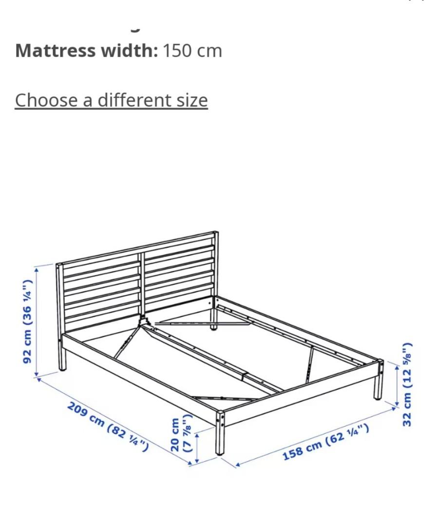 IKEA Queen size bed frame, Furniture & Home Living, Furniture, Bed