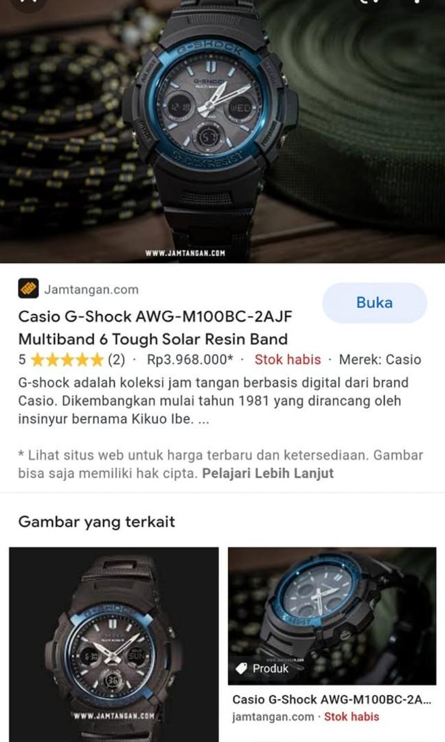 Jual casio gshock g shock awg m100bc 2ajf multiband 6 tough solar resin band second original 100 Fesyen Pria Jam Tangan di Carousell