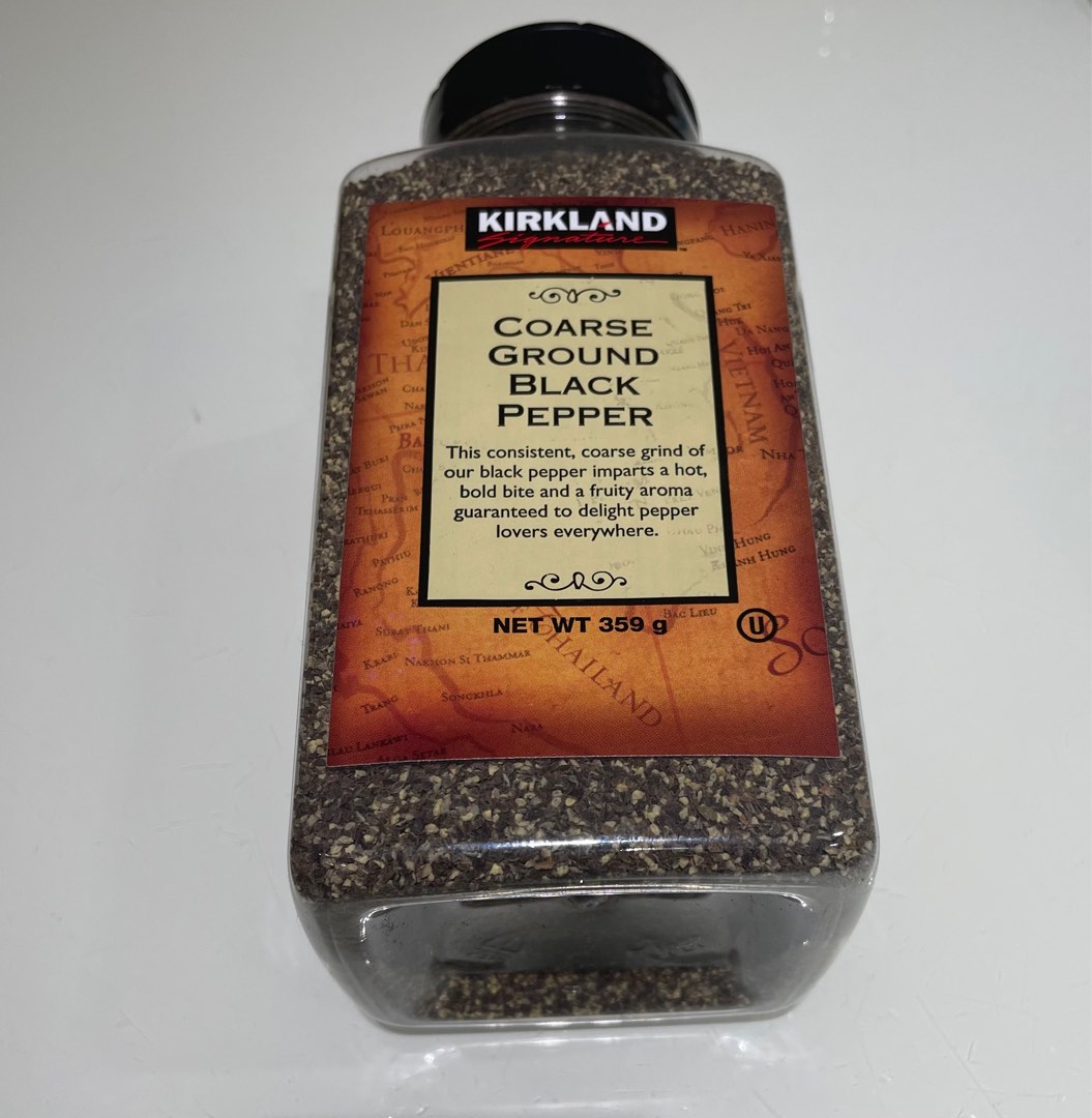 Kirkland Coarse Ground Black Pepper, 嘢食 & 嘢飲, 調味 Carousell