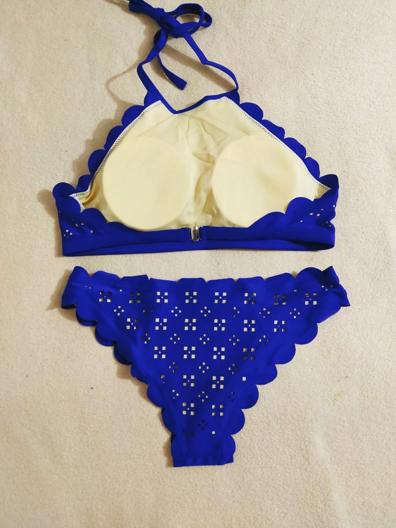 LASER CUTE HALTER TWO PIECE BIKINI SWIMSUIT, Women's Fashion, Swimwear