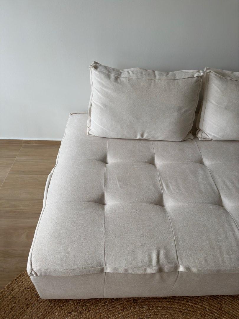 Linen Cream White Sofa Bed Furniture