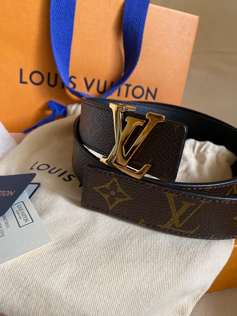 Louis Vuitton LV Initiales 30 mm Reversible Belt Brown + Calf Leather. Size 90 cm