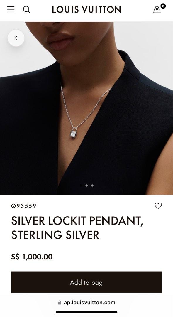 Louis Vuitton Sterling Silver Lockit for UNICEF Necklace, Louis Vuitton  Accessories