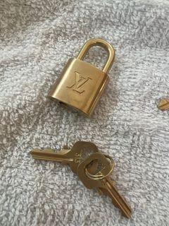 LOUIS VUITTON Brass Gold Padlock with Matching Key (LV Lock Number 332)