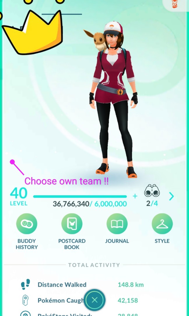 Pokemon Go Account Level 40 (Mystic)