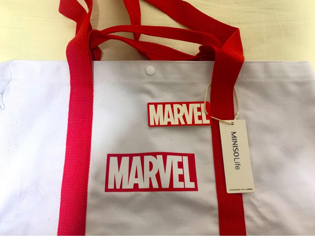 MINISO MARVEL- Embroidered Shopping Bag,Black