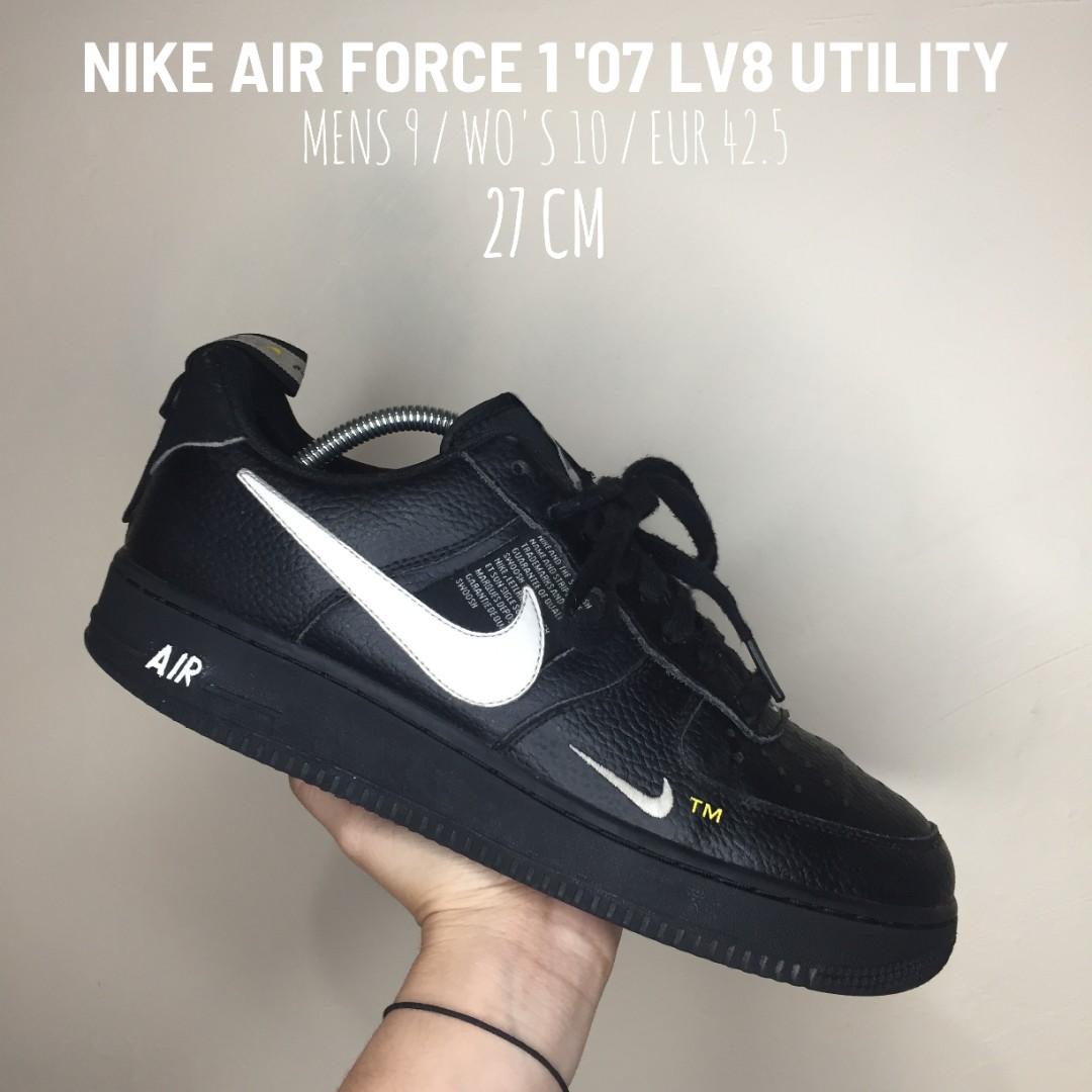 Nike Air Force 1 Mid LV8 Utility Black, Men's Fashion, Footwear, Sneakers  on Carousell