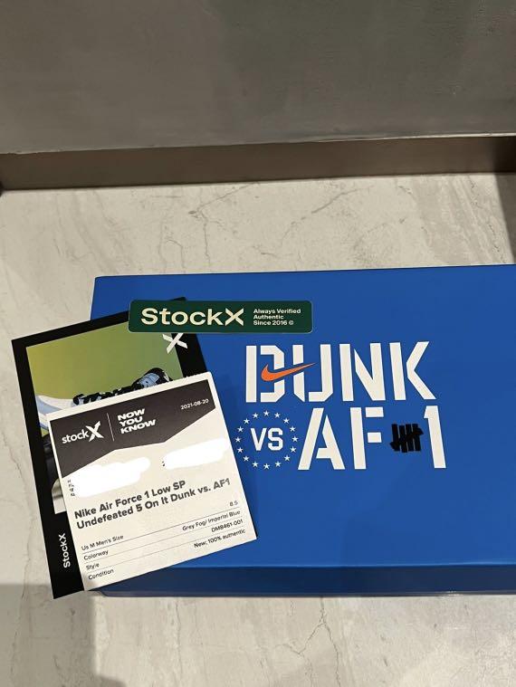 air force 1 x undefeated 5 on it stockx