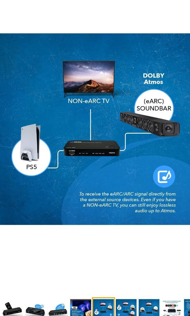 Sonos Arc Ultra OREI EARC 8K Audio Extractor, Extract Dolby Atmos