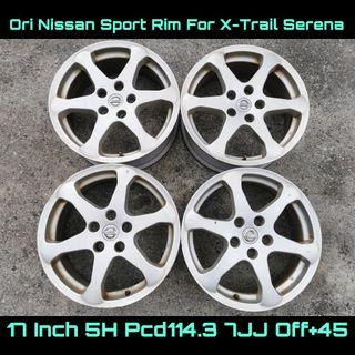 Ori Nissan Sport Rim 17 Inch 5H PCD114.3 7JJ Offset+45 For X-Trail NT30 Serena C23 C24 C25 C26