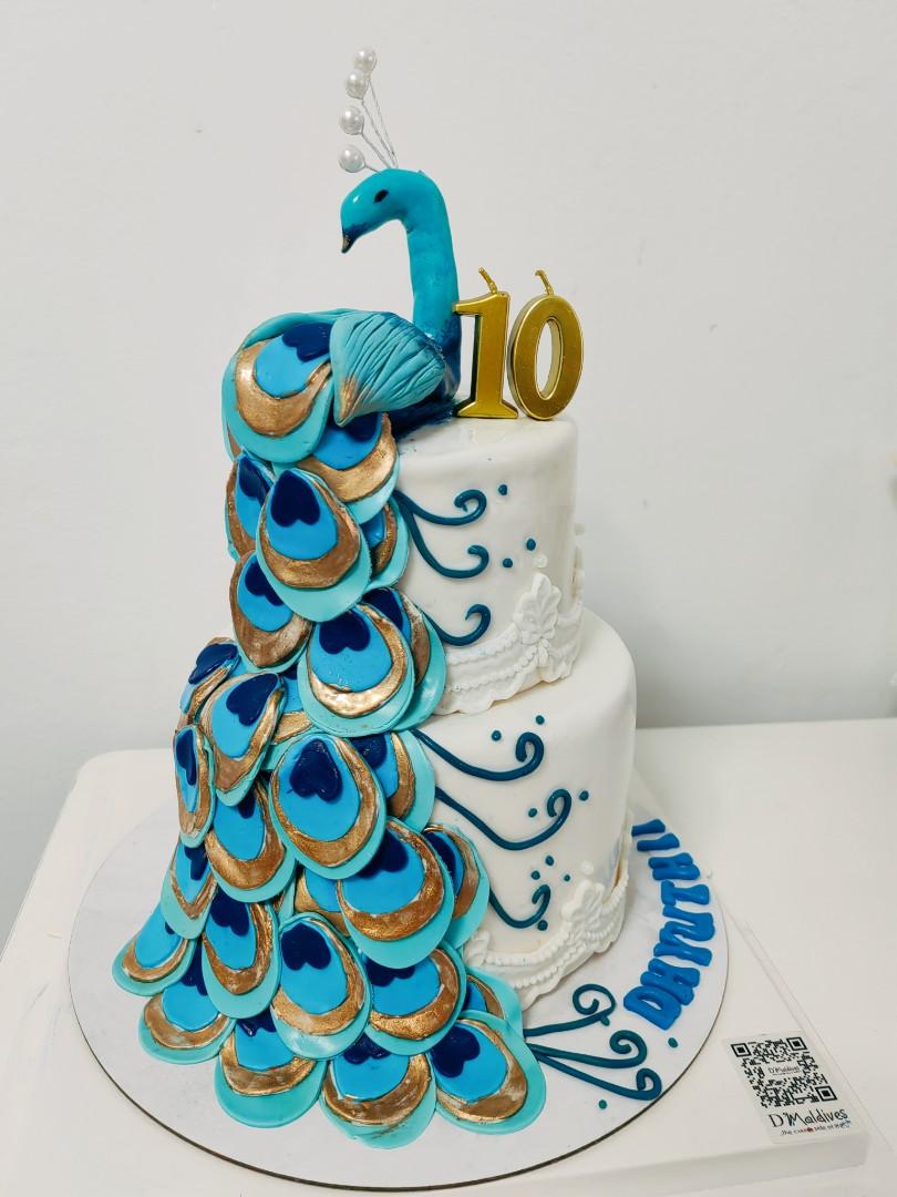 Peacock Birthday Cake Ideas Images (Pictures) in 2023 | Peacock cake, Hand  painted wedding cake, Elegant birthday cakes