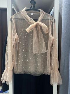 Pearl lace top