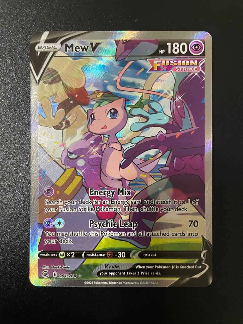 Pokemon TCG Mew V - 251/264 - Alternate Art Ultra Rare Sword & Shield: Fusion  Strike Pokemon card, Hobbies & Toys, Toys & Games on Carousell