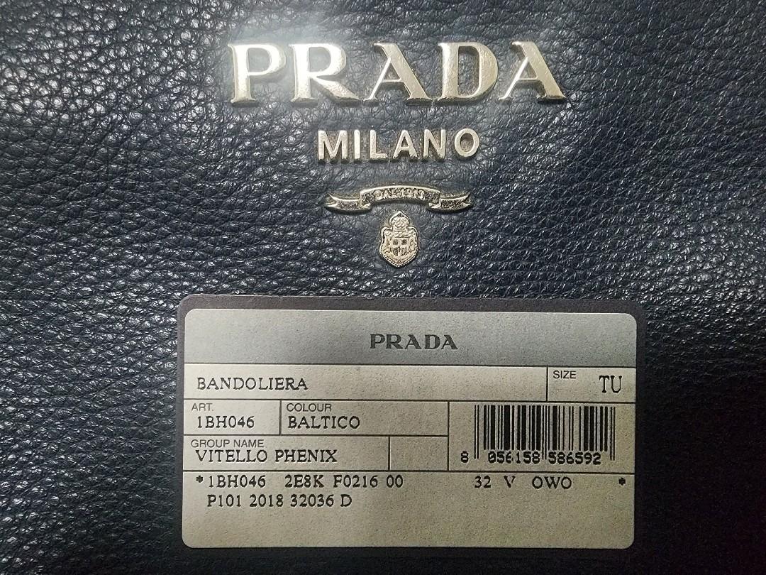 Prada Vitello Phenix Baltico Blue Leather Flap Medium Crossbody Bag