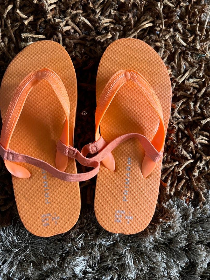 Primark Kids Orange Colour Flip Flops with strap Size UK 1 33