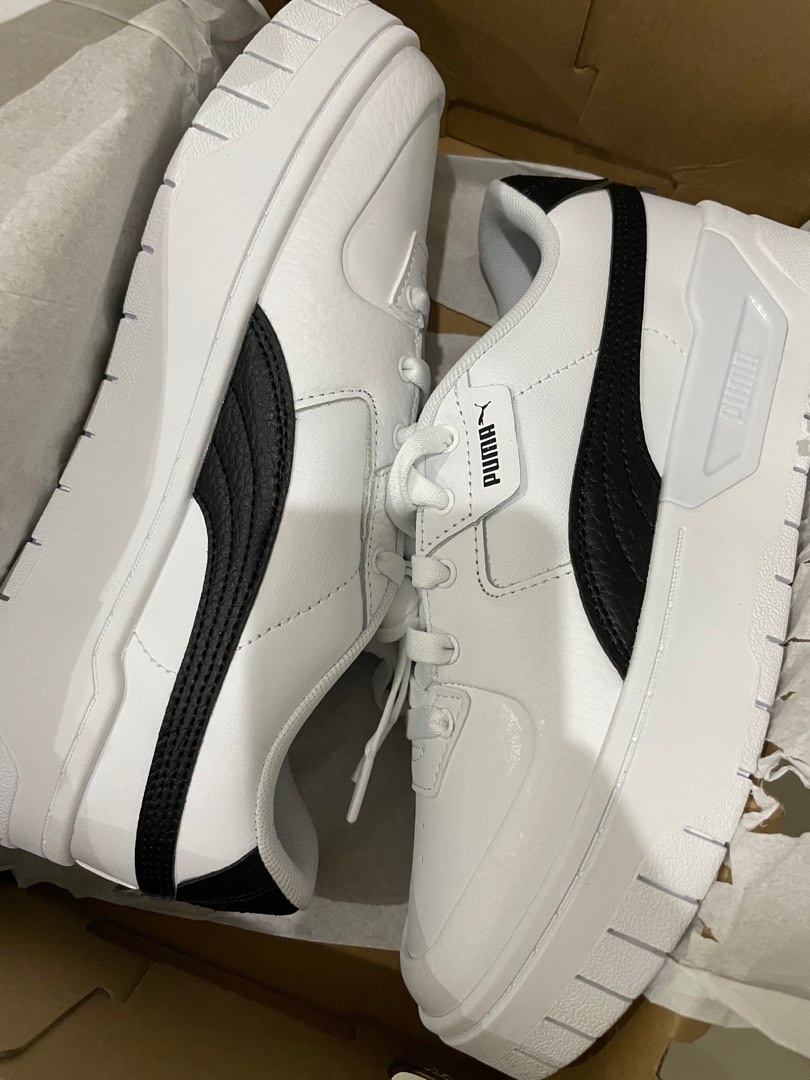 brand new in box Puma Cali Dream LTH Women s Shoes leather black and white hitam putih kulit sneakers sepatu wanita size UK 6 EU 39 CM 25