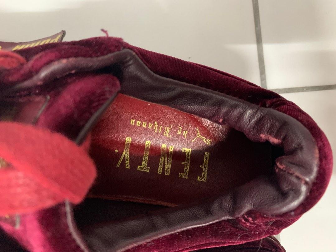 Puma Fenty Velvet Maroon Women s Fashion Footwear Sneakers on