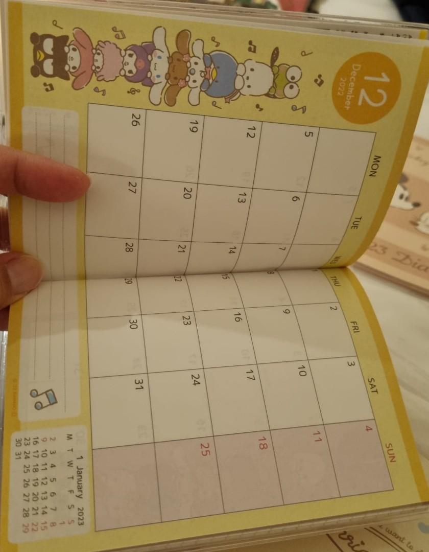 Sanrio 2023 Schedule Calendar Planner, Hobbies & Toys, Stationery