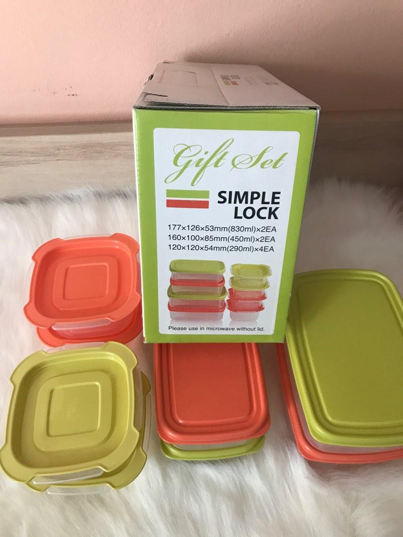 Simple Lock Plastic Container Gift set, Kitchen & Appliances di Carousell