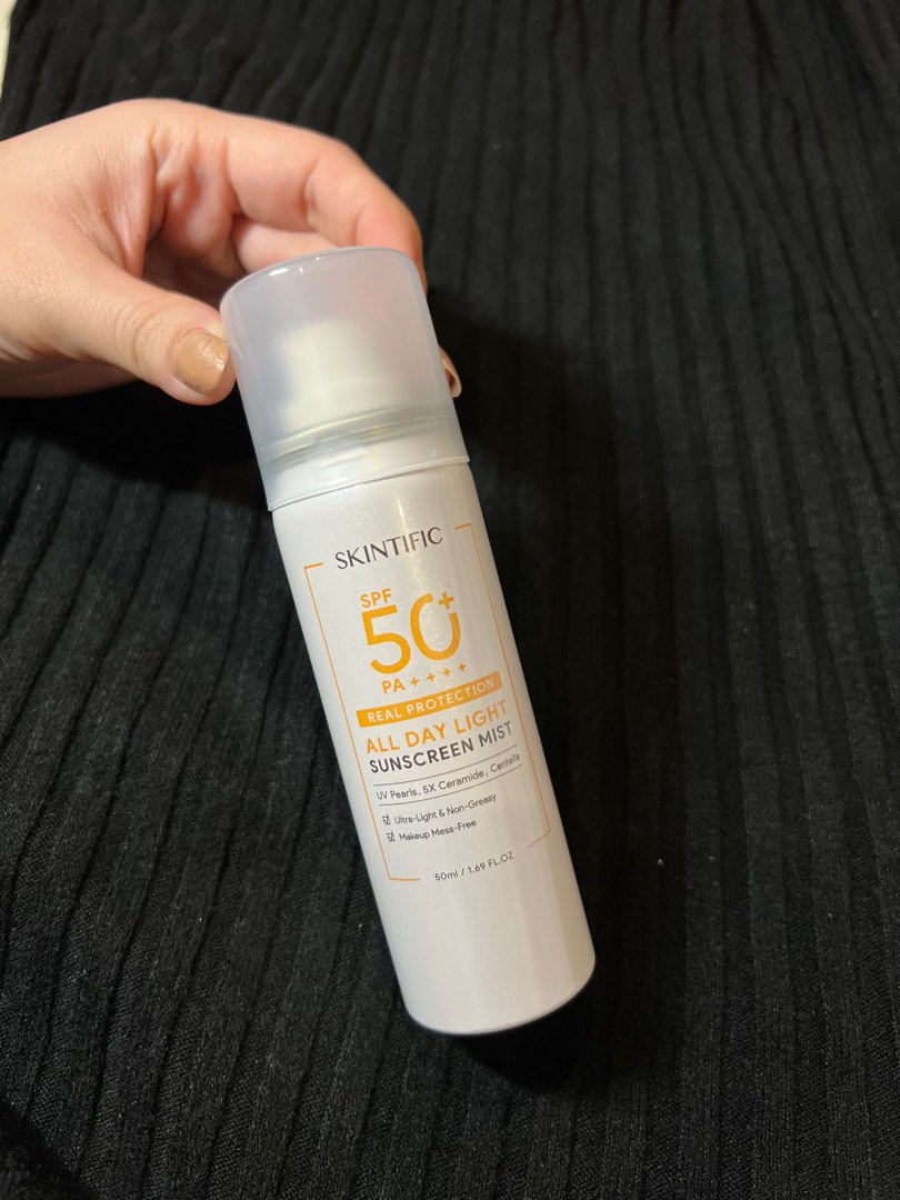 REPRICE! SKINTIFIC All Day Light Sunscreen Mist SPF50 PA++++ Sunscreen Spray Anti UV Wajah/Body