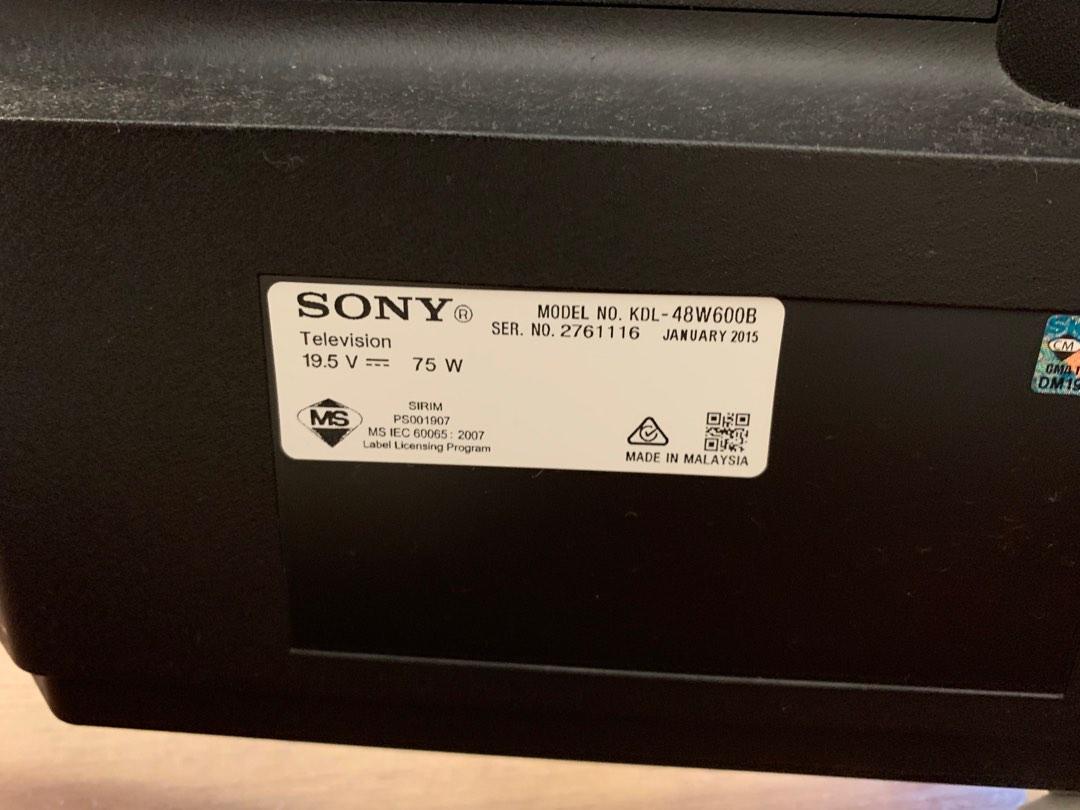 Sony 48 inch Full HD Smart LED TV KDL48W600B, TV & Home Appliances, TV
