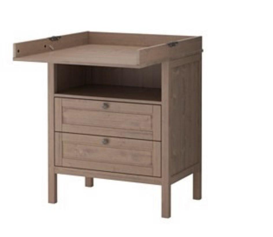 Sundvik changing table chest of drawers grey brown Furniture