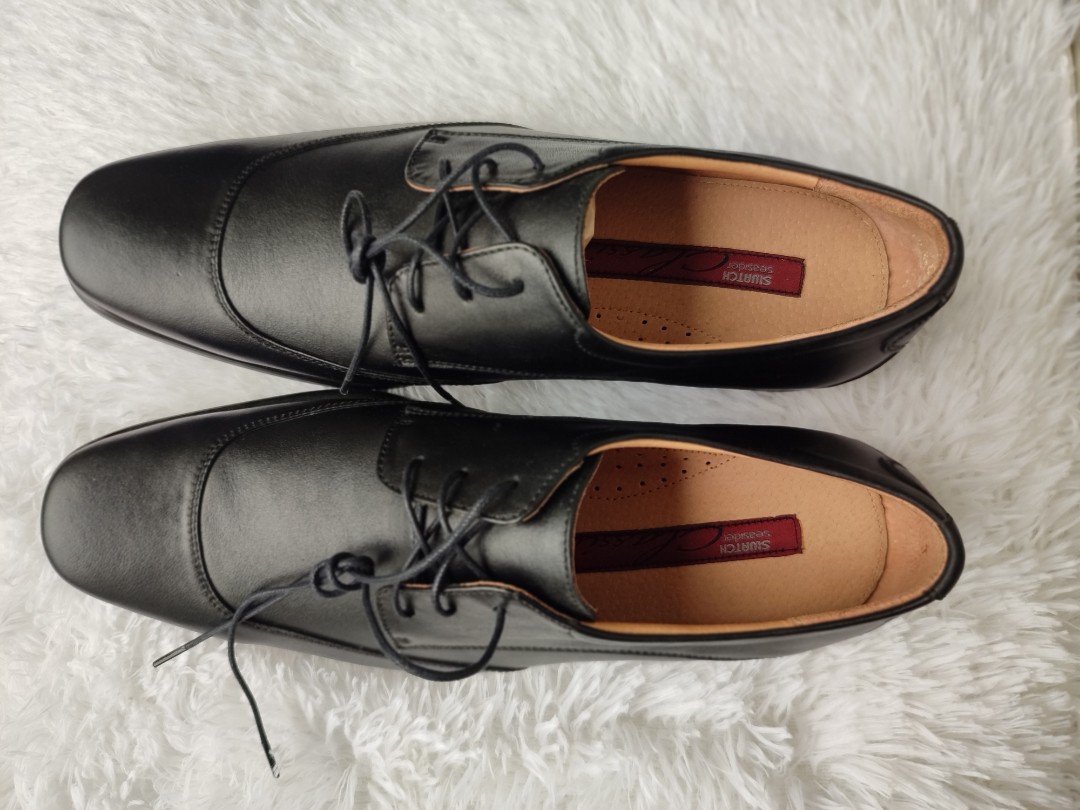 Swatch seasider Formal black leather shoes (made in marikina), Men's ...