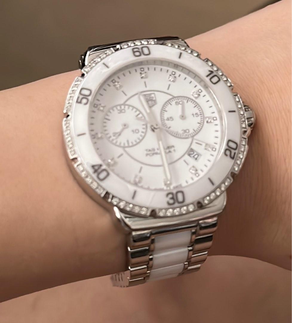 tag heuer formula 1 white ceramic diamond ladies watch Luxury