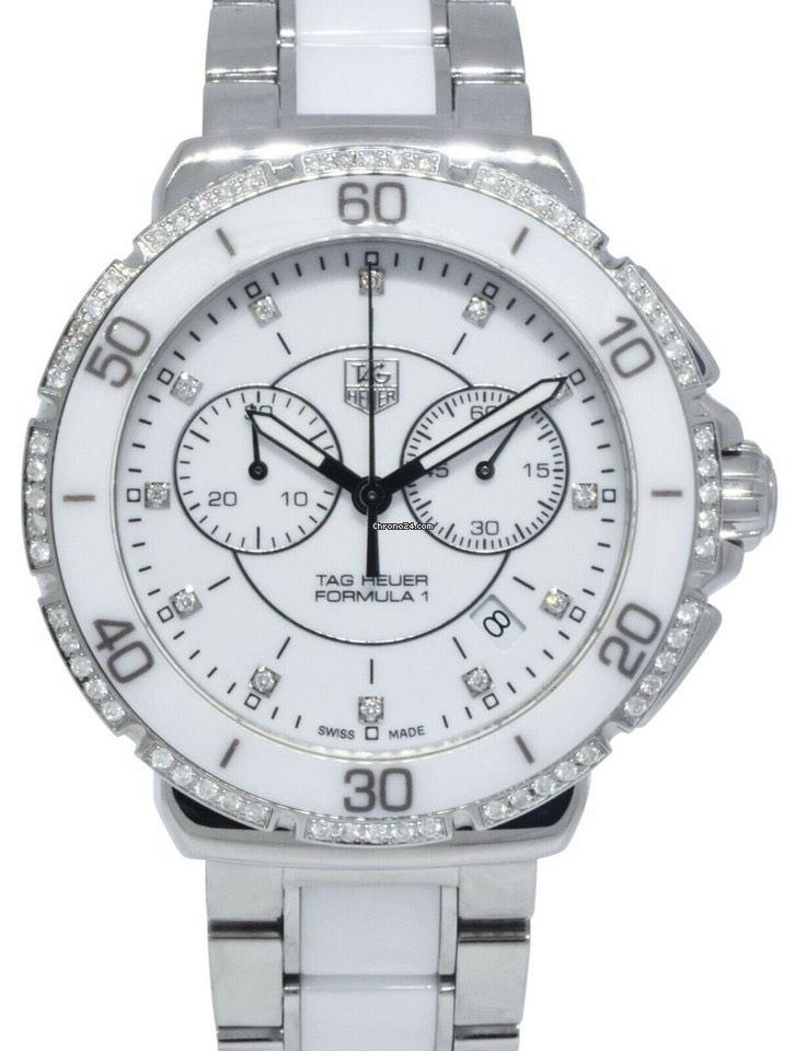 tag heuer formula 1 white ceramic diamond ladies watch Luxury