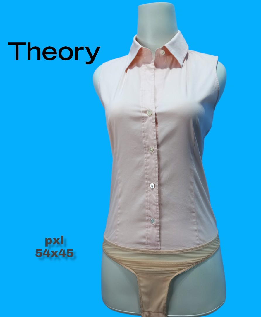 Theory Natasya Luxe sleeveless bodysuit  kemeja rompi bodysuit, Barang  Mewah, Pakaian di Carousell