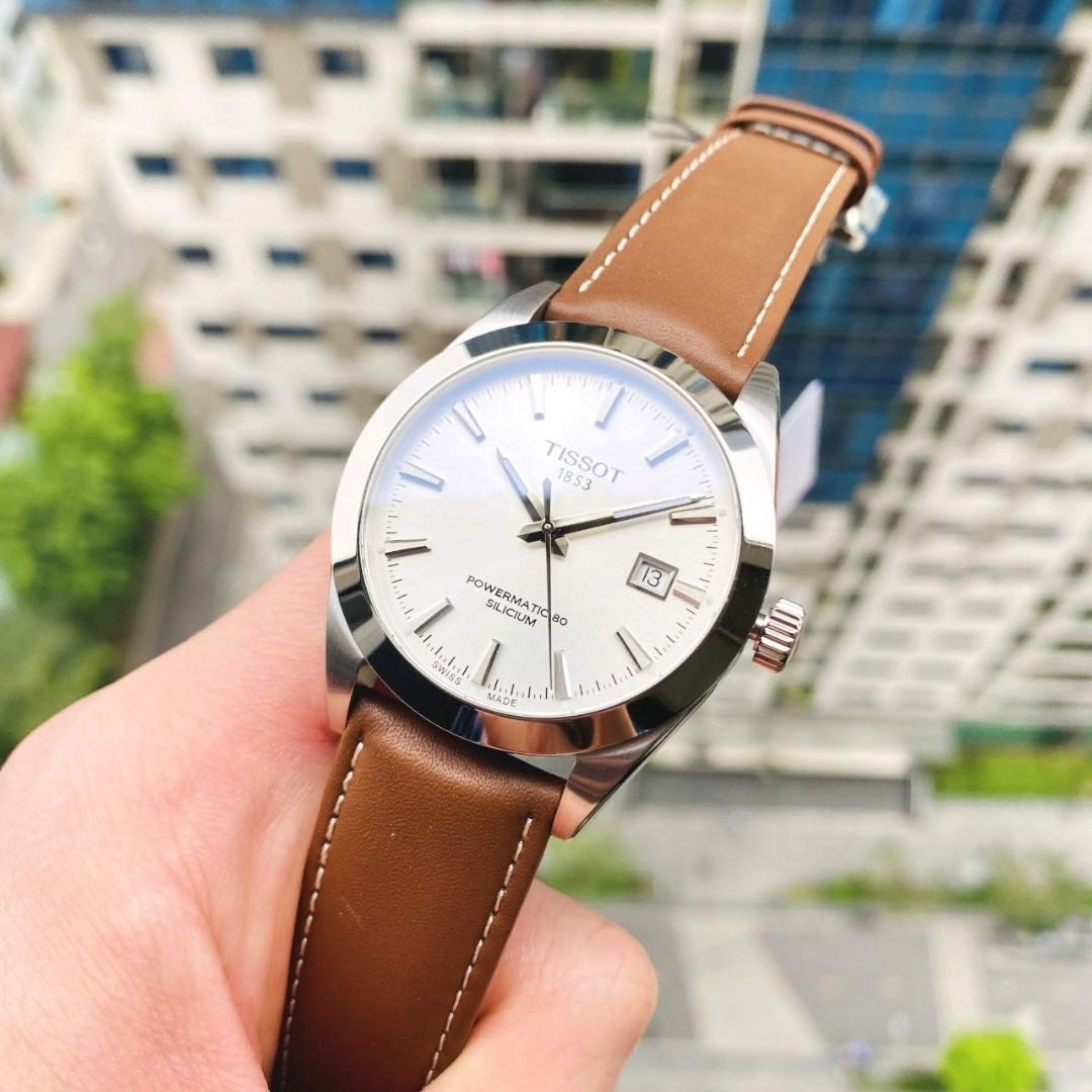 Tissot gentleman powermatic 80 silicium leather top