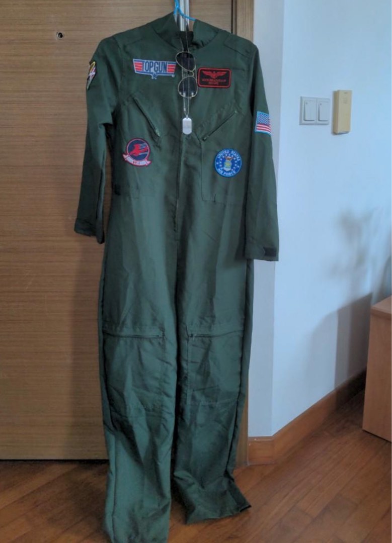 Green Boiler Suit Costume Top Gun Jumpsuit or Horror