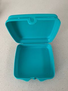 Tupperware Sandwich Keeper Green & Blue Lot Of 2 Container 3752 Square  Locking