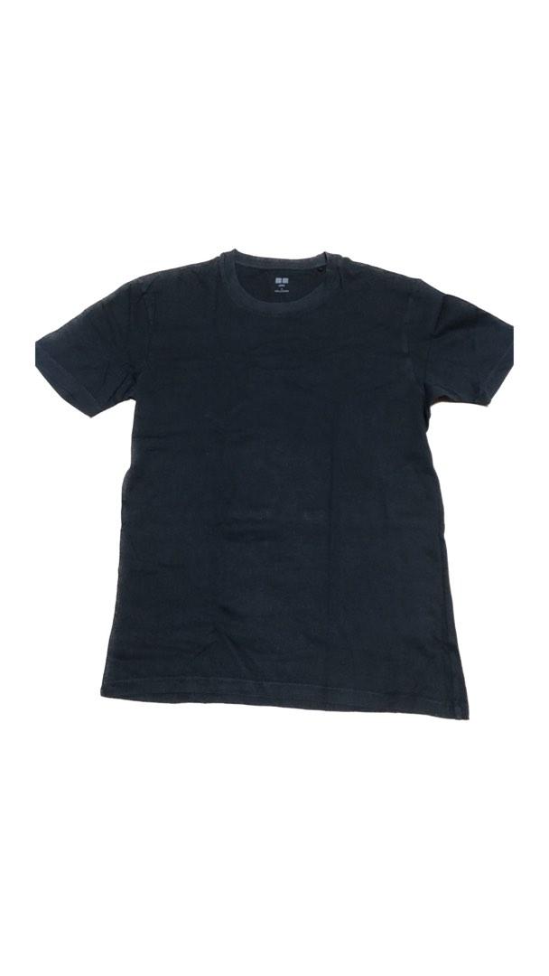 Uniqlo Black Plain Shirt, Men's Fashion, Tops & Sets, Tshirts & Polo ...
