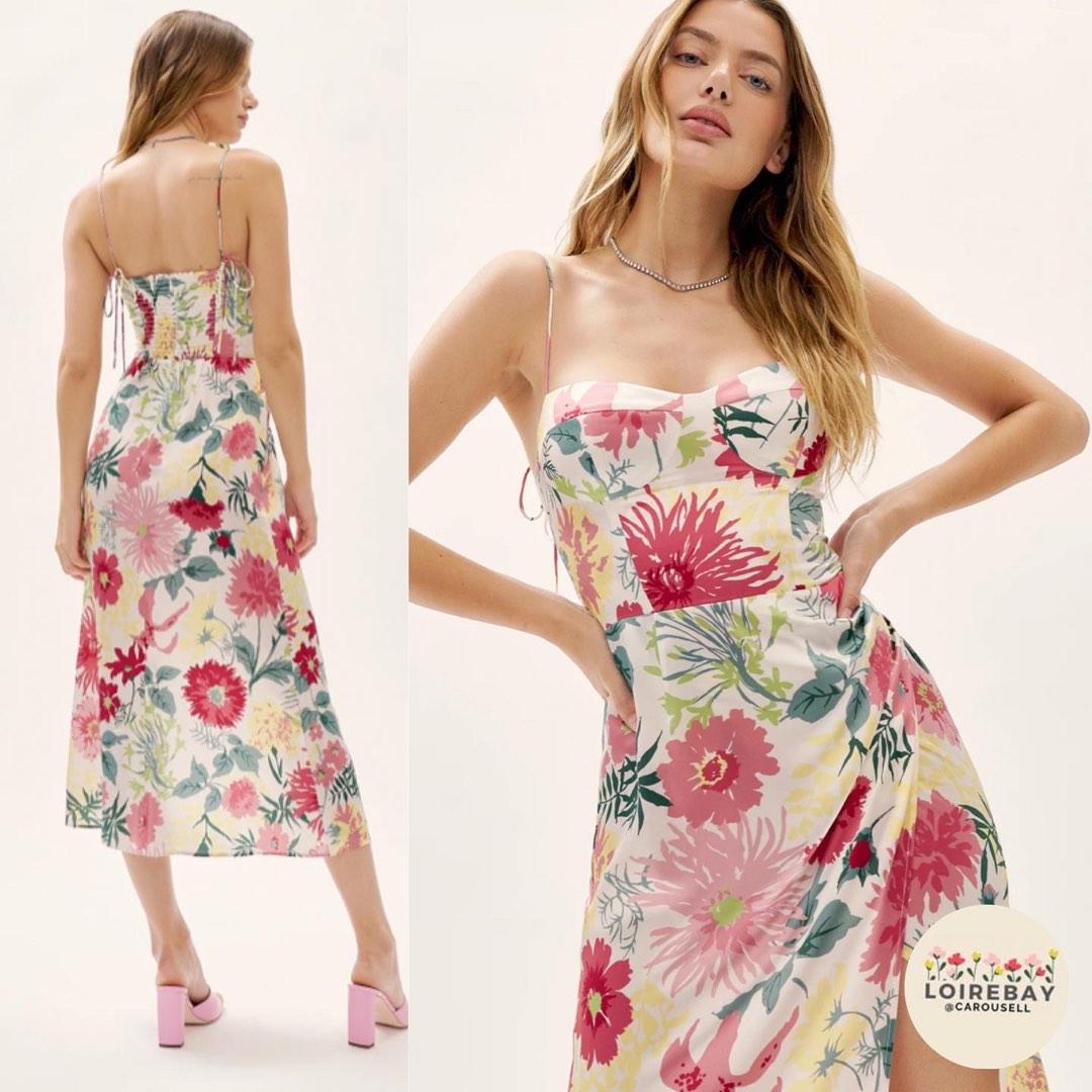 US6 Reformation Marguerite Silk Dress Florentina florals
